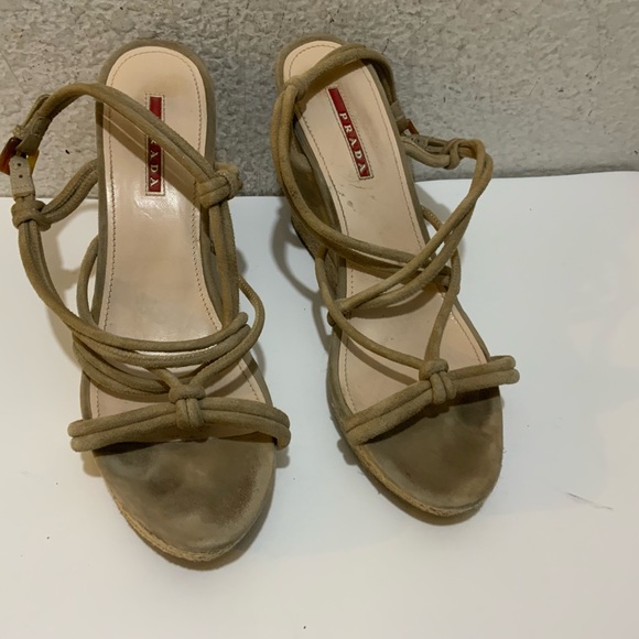 Prada suede Espadrilles Wedges Women beige Italy - Picture 1 of 12